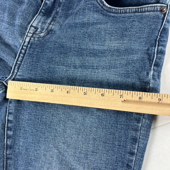 Pistola Jeans Women's 29x27* Mid Rise Skinny Crop Dark Blue Faded Denim Tag 28 - Picture 14 of 16